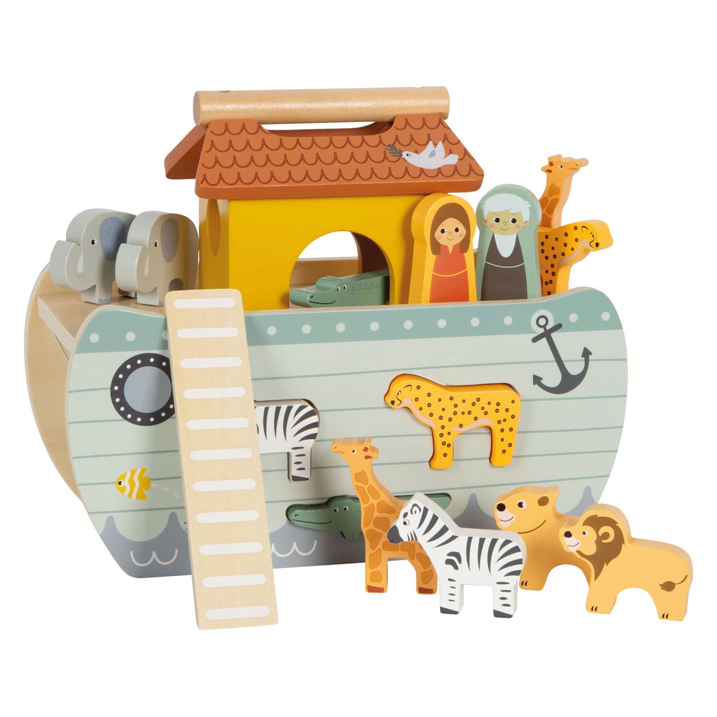 Small Foot - houten vormenstoof ark van noach safari, 15dlg.