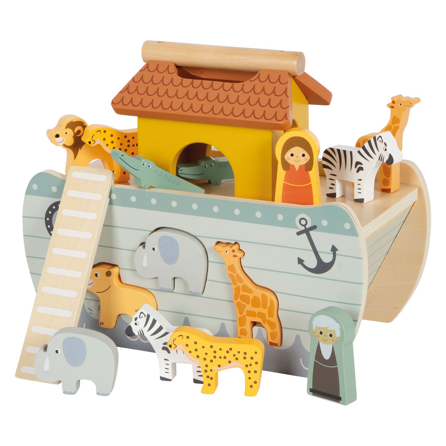 Small Foot - houten vormenstoof ark van noach safari, 15dlg.