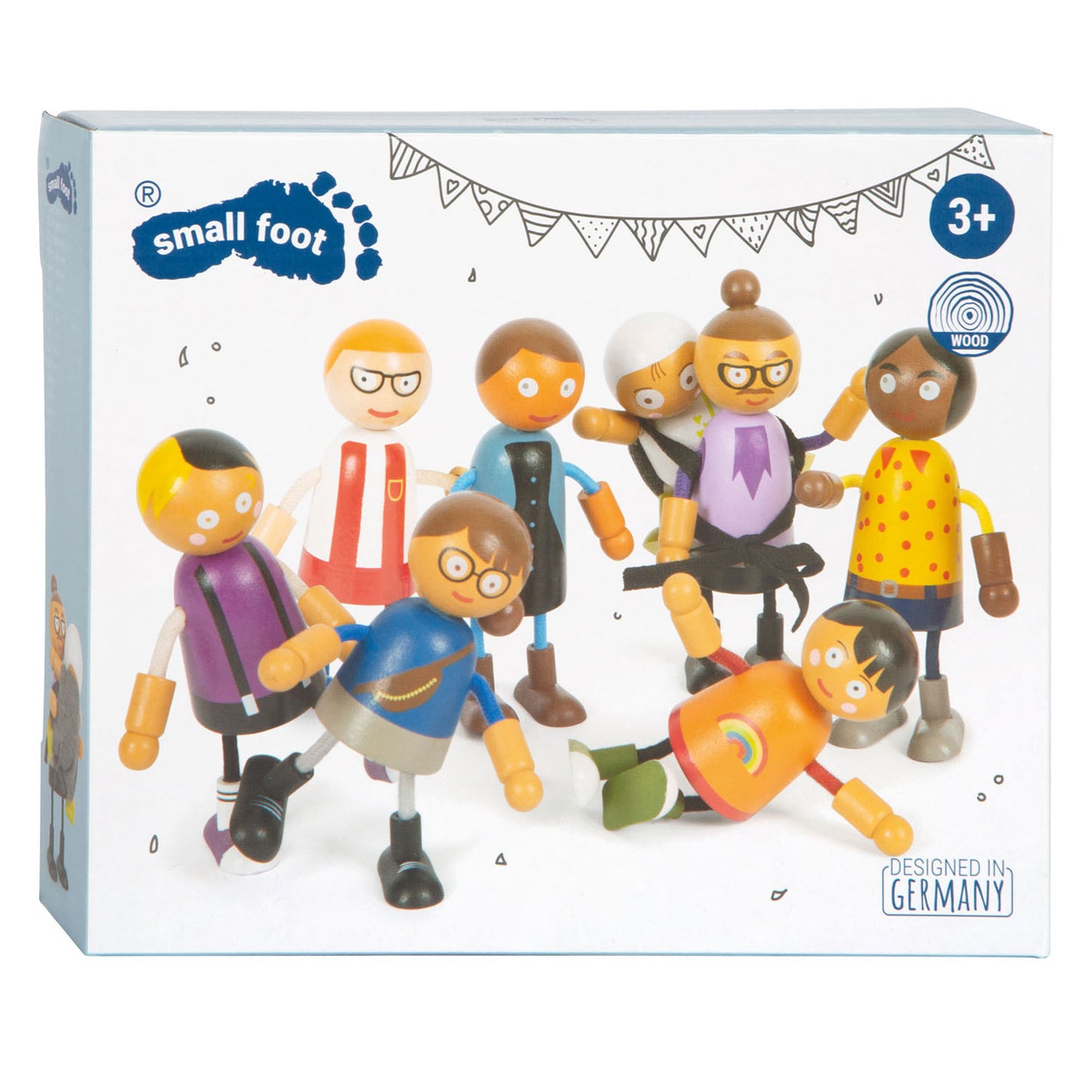 Small Foot - houten buigzame poppenfamilie met baby, 8st.