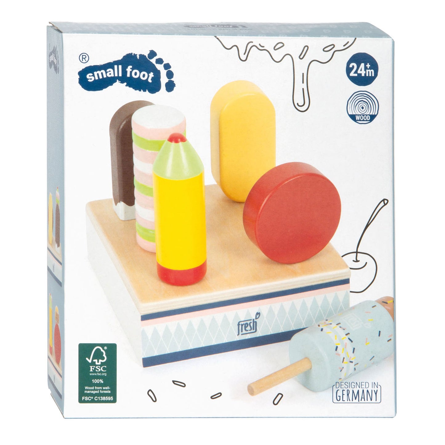 Small Foot - houten ijsjes fresh met standaard, 7dlg.