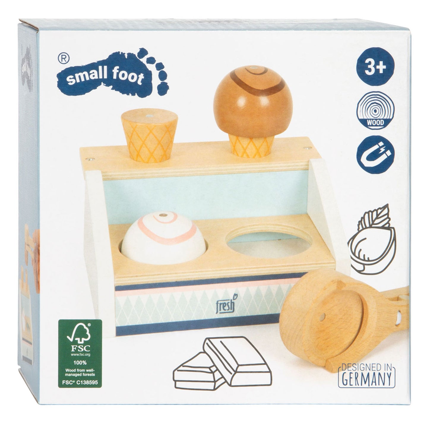 Small Foot - houten compacte ijskraam fresh, 6dlg.