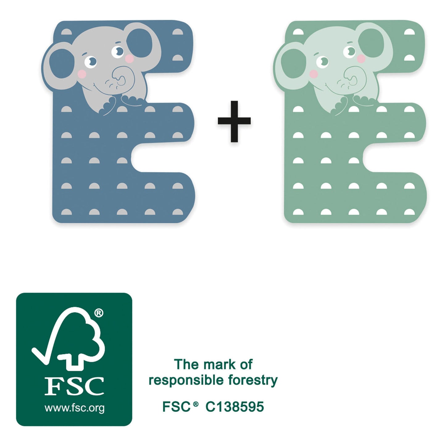 Small Foot - houten dieren kinderletter - e