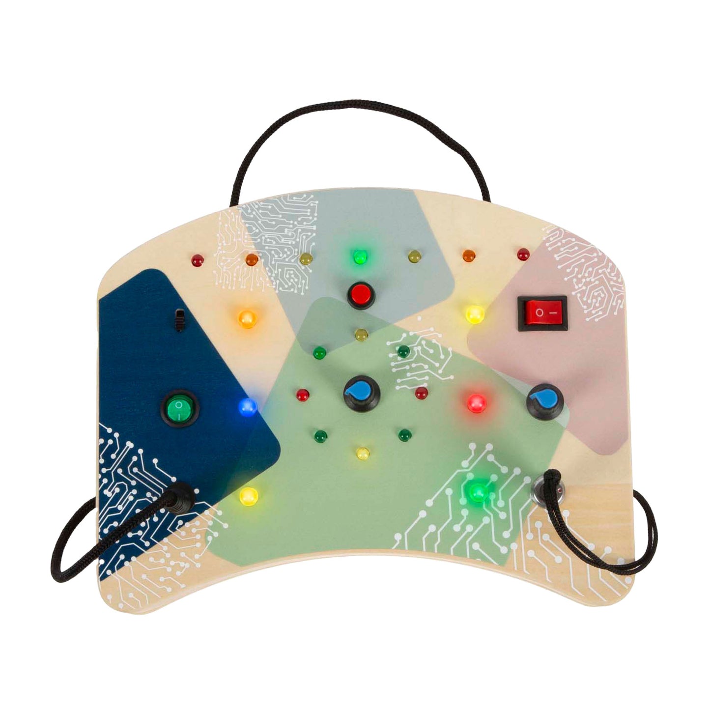 Small Foot - houten led activiteitenbord met licht en schakelaars