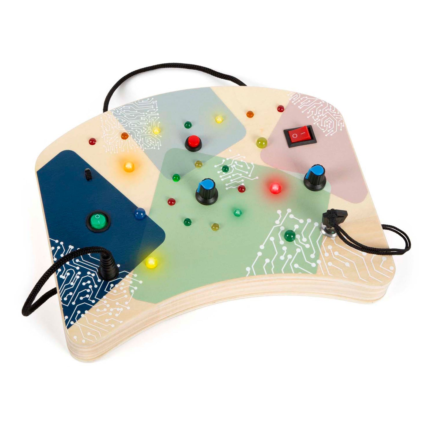 Small Foot - houten led activiteitenbord met licht en schakelaars