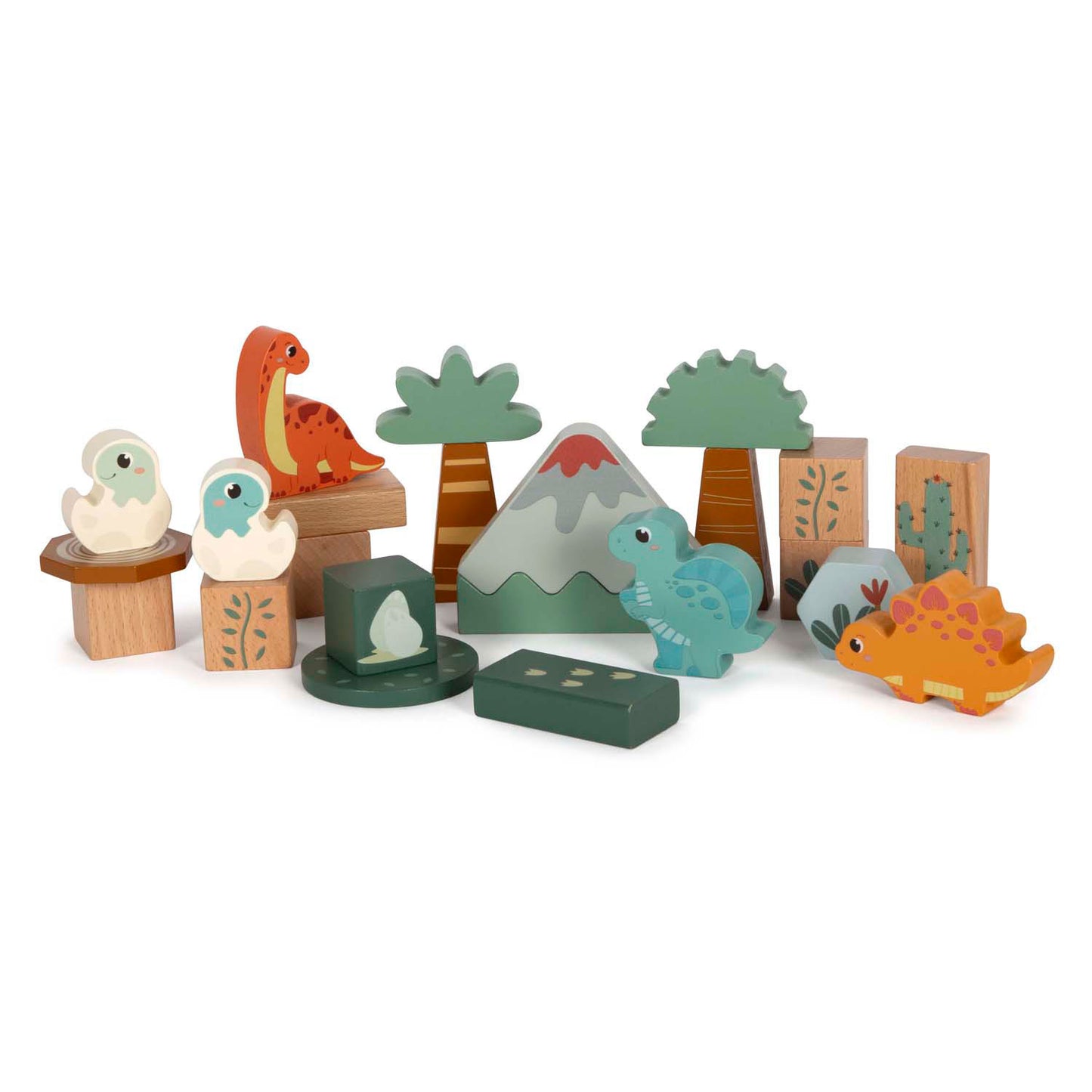 Small Foot - houten bouwblokken dino, 50dlg.