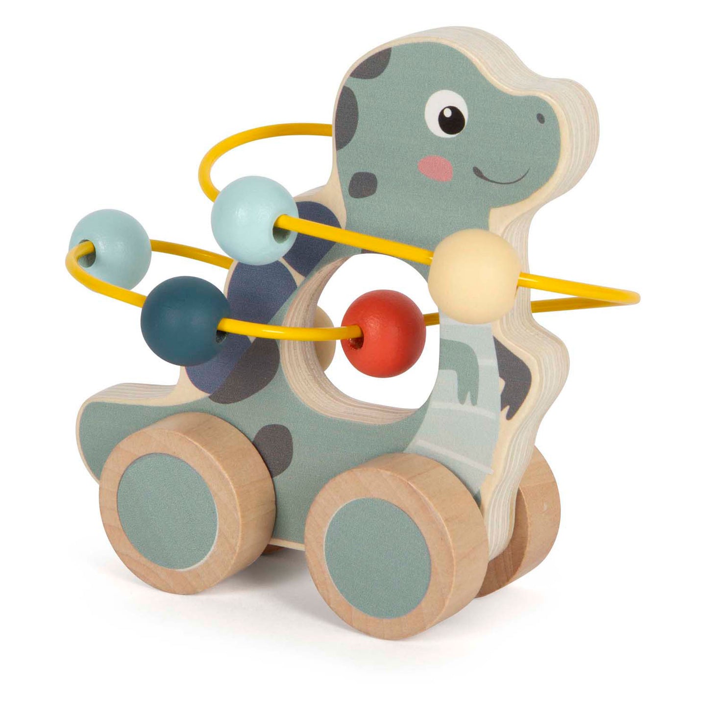 Small Foot - houten duwfiguur motoriekspiraal dino