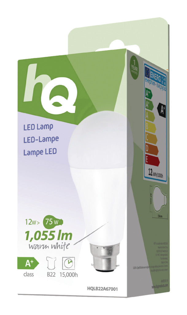 HQ lb22a67001 a67 b22 12w (75w) led-lamp