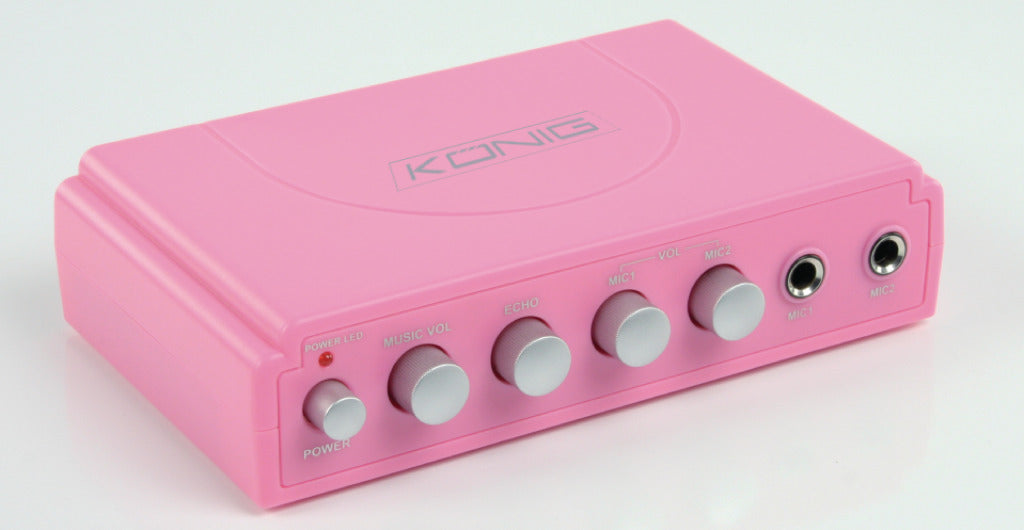 K ouml;nig König hav-km11p karaoke mixer roze