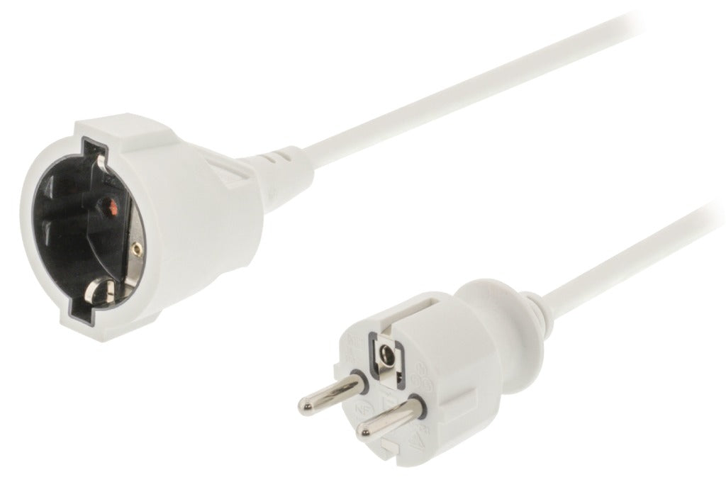 Jipy K ouml;nig ec103f1wh stroom verlengkabel 3 m h05vv-f 3g1.5 ip20 wit