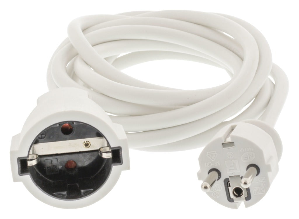 Jipy K ouml;nig ec103f1wh stroom verlengkabel 3 m h05vv-f 3g1.5 ip20 wit
