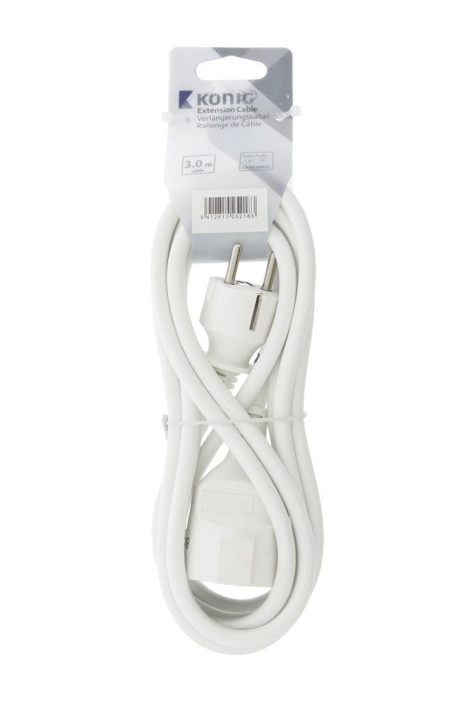 Jipy K ouml;nig ec103f1wh stroom verlengkabel 3 m h05vv-f 3g1.5 ip20 wit