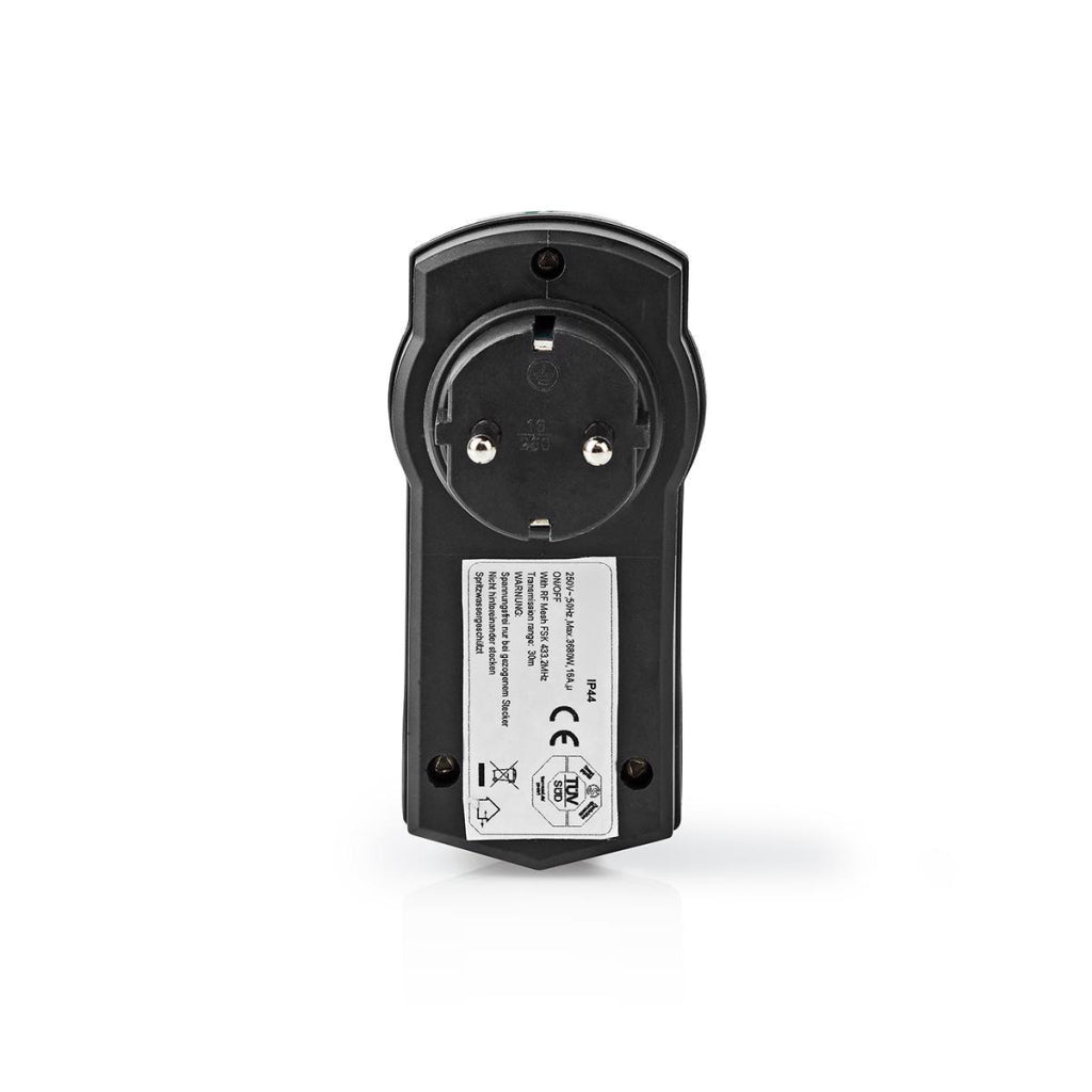 Nedis rfpom120fbk rf smart stekker outdoor ip44 aan uit rf mesh range extender schuko type f 3680 w