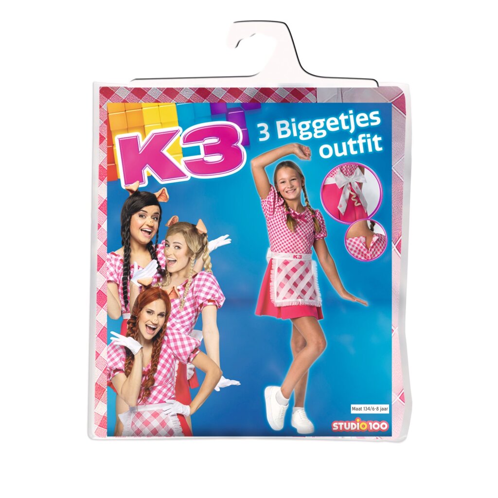 Studio 100 K3 verkleedjurk 3 biggetjes maat 134