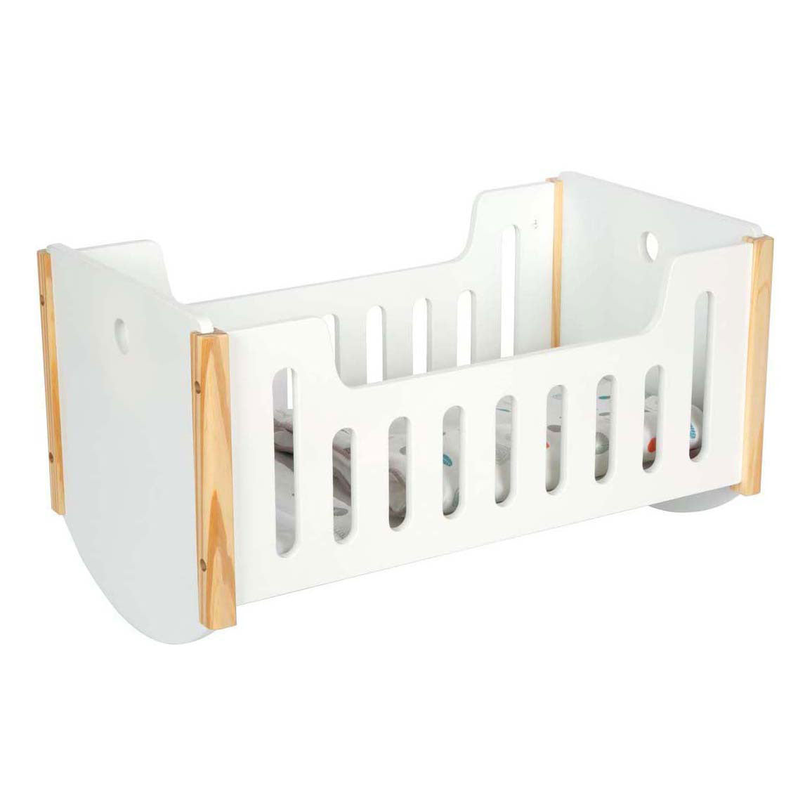 Small Foot - houten poppenbed wit little button
