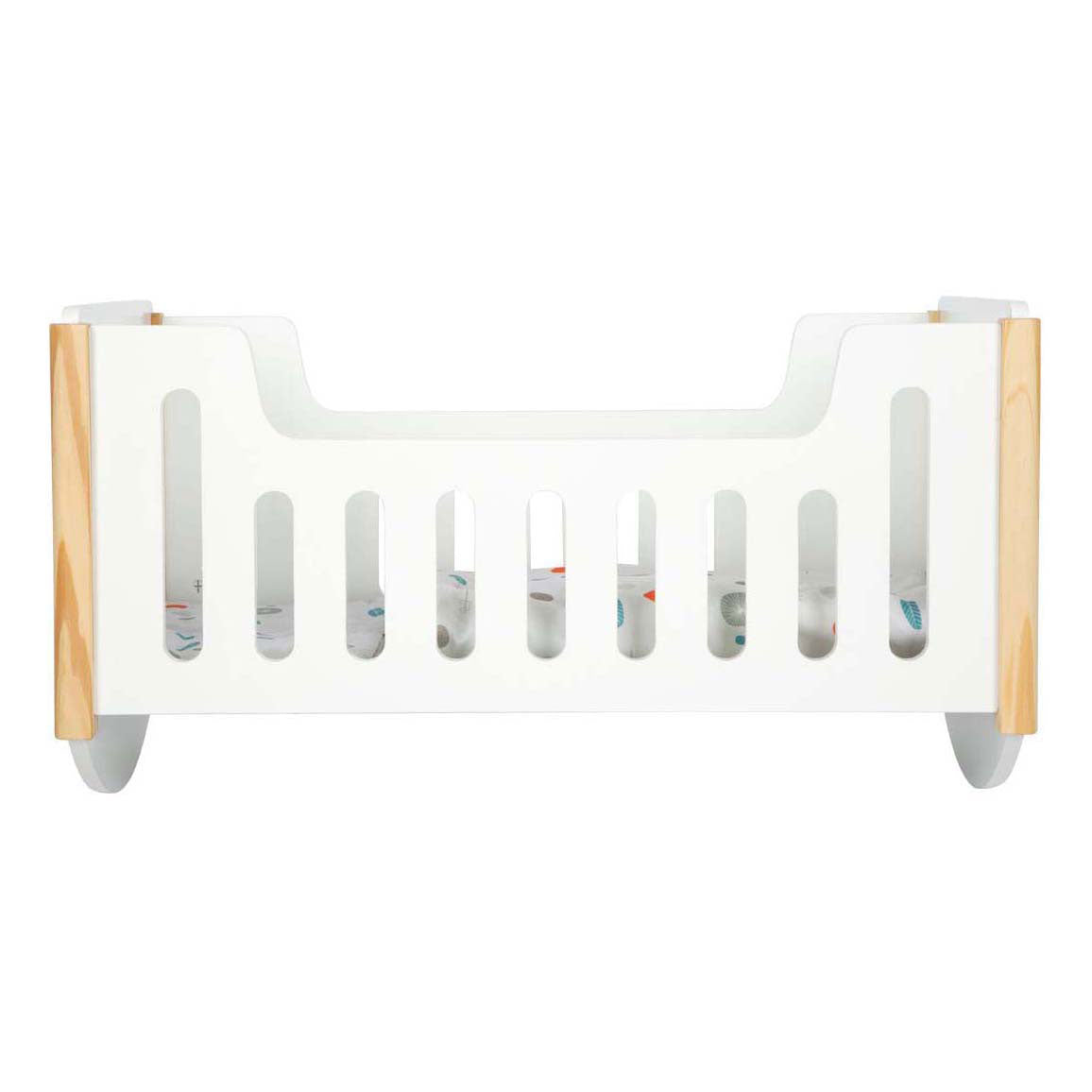Small Foot - houten poppenbed wit little button