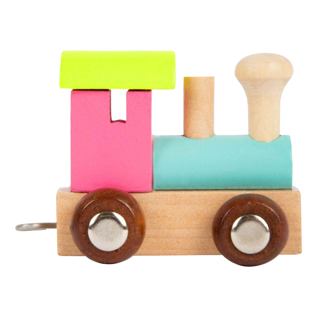 Small Foot - houten lettertrein locomotief gekleurd - 12 stuks