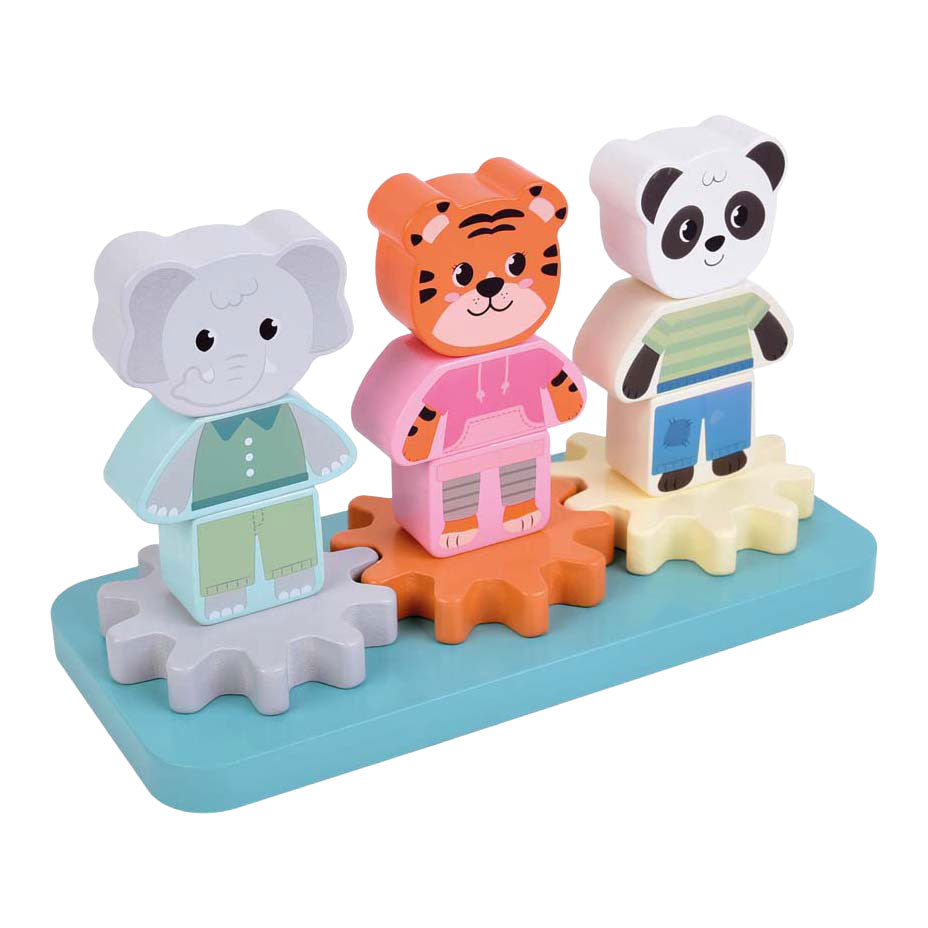 Small Foot - houten stapelspel met tandwielen jungle friends fsc