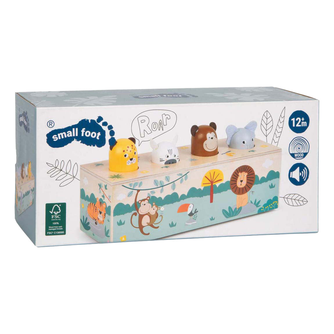 Small Foot - houten dansende dieren met geluiden safari fsc