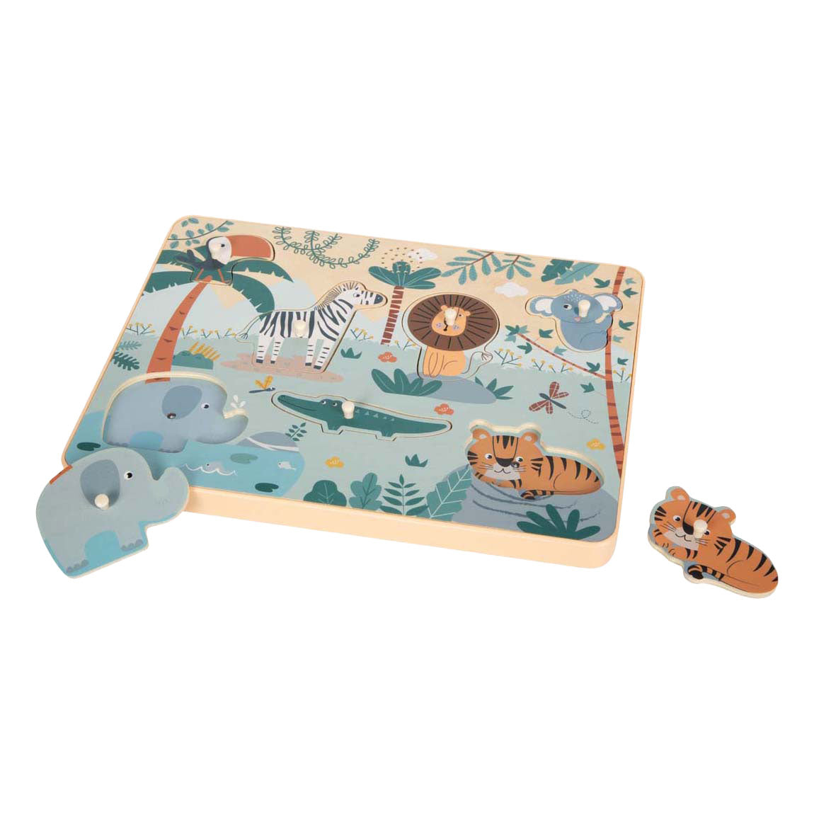 Small Foot - houten dierengeluiden puzzel safari