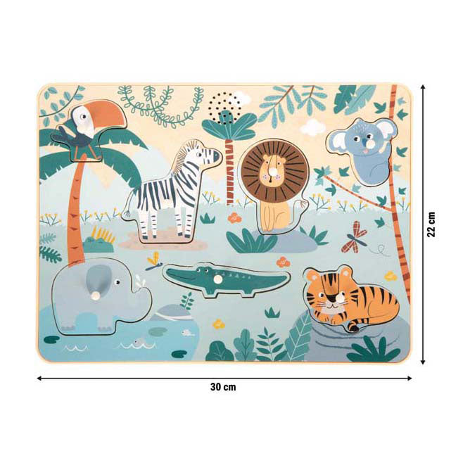 Small Foot - houten dierengeluiden puzzel safari