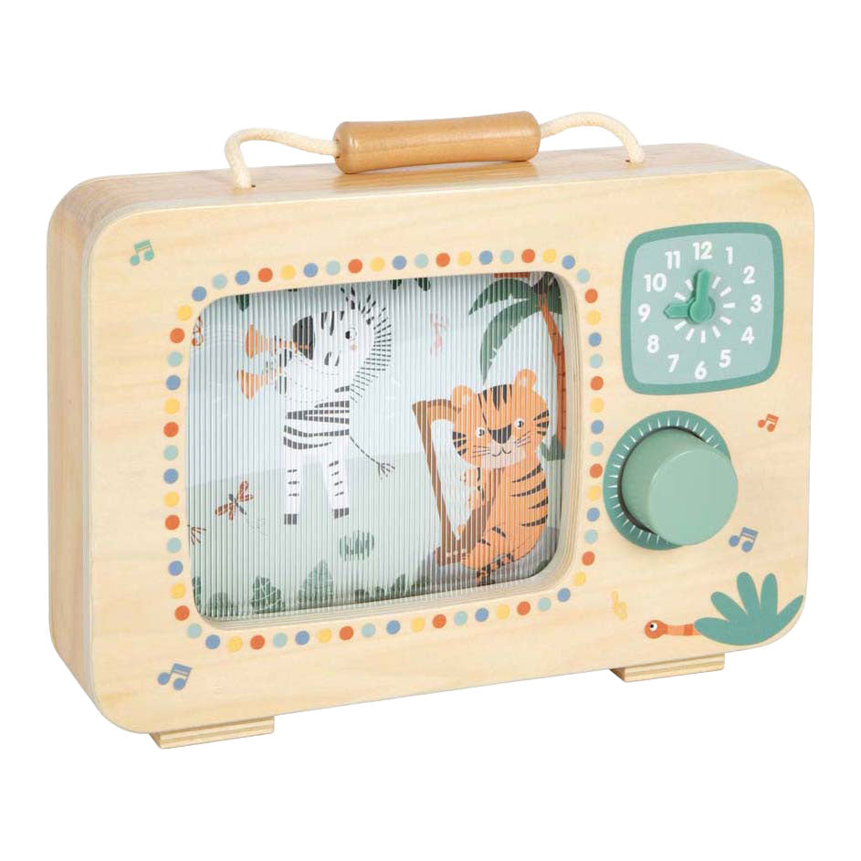 Small Foot - houten televisie muziekdoos safari fsc