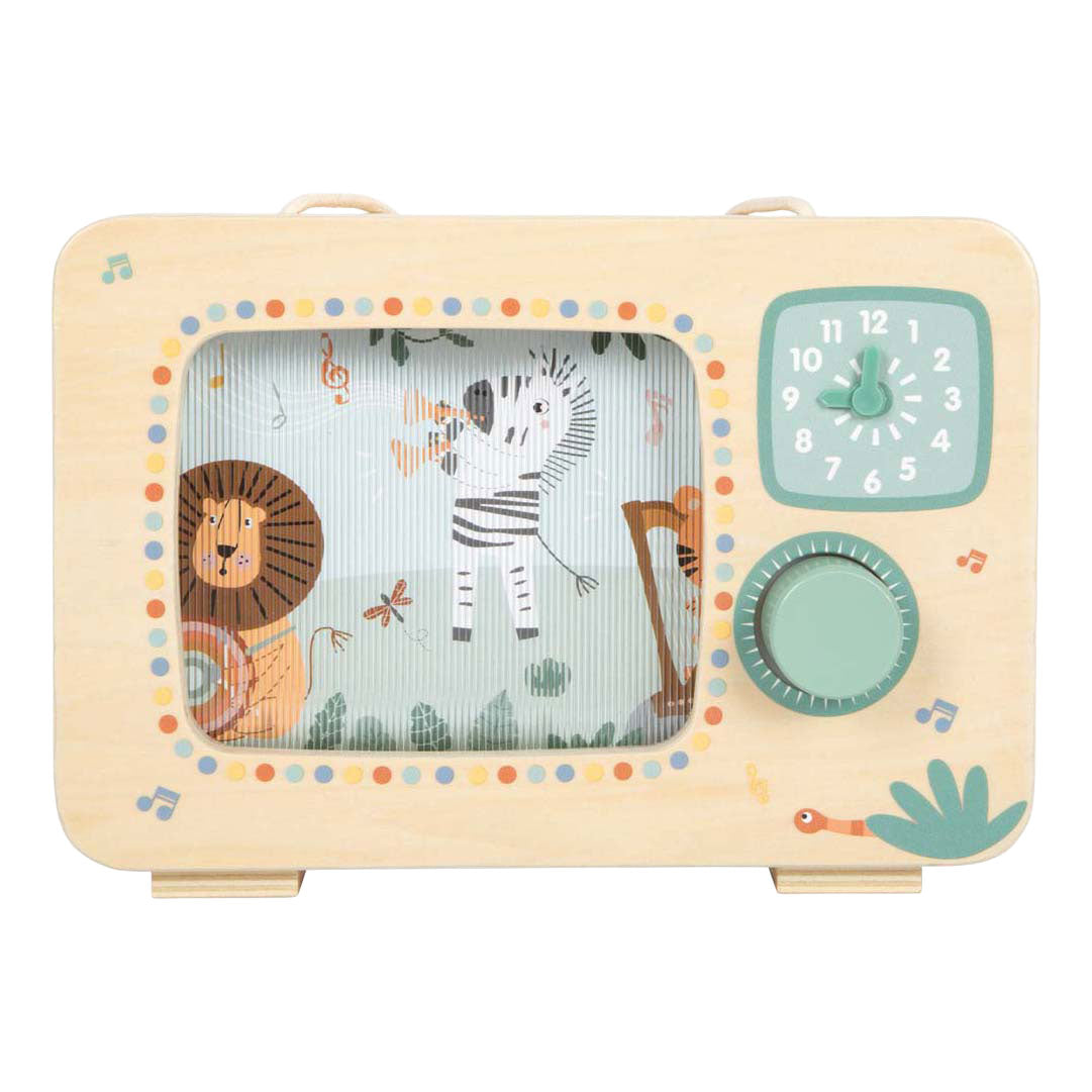 Small Foot - houten televisie muziekdoos safari fsc