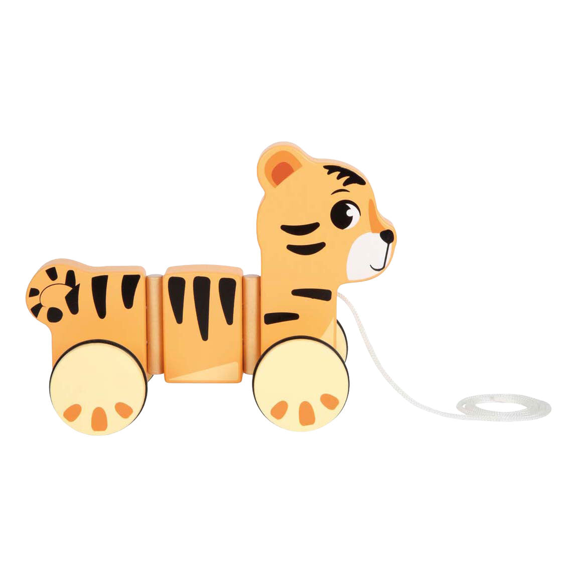 Small Foot - houten trekdier tijger safari fsc