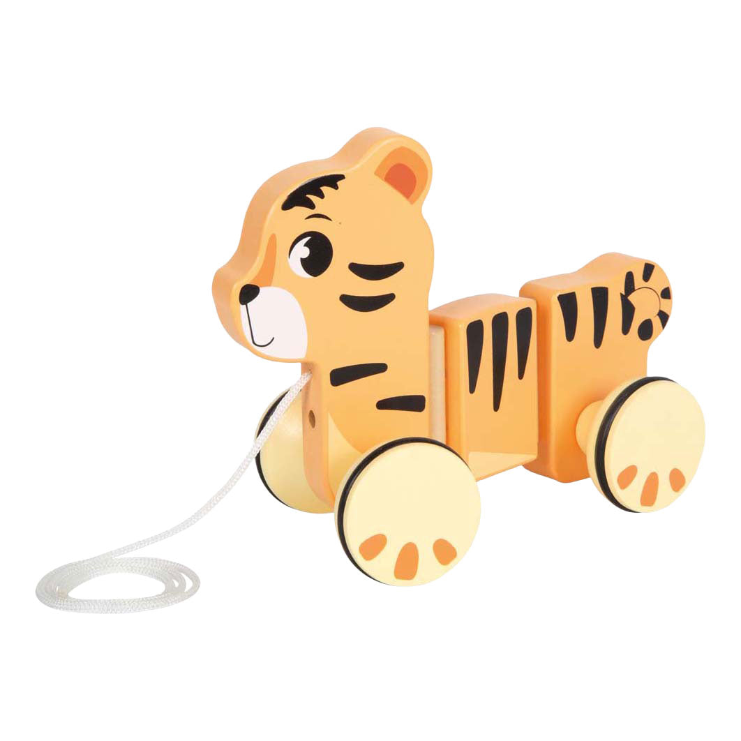 Small Foot - houten trekdier tijger safari fsc