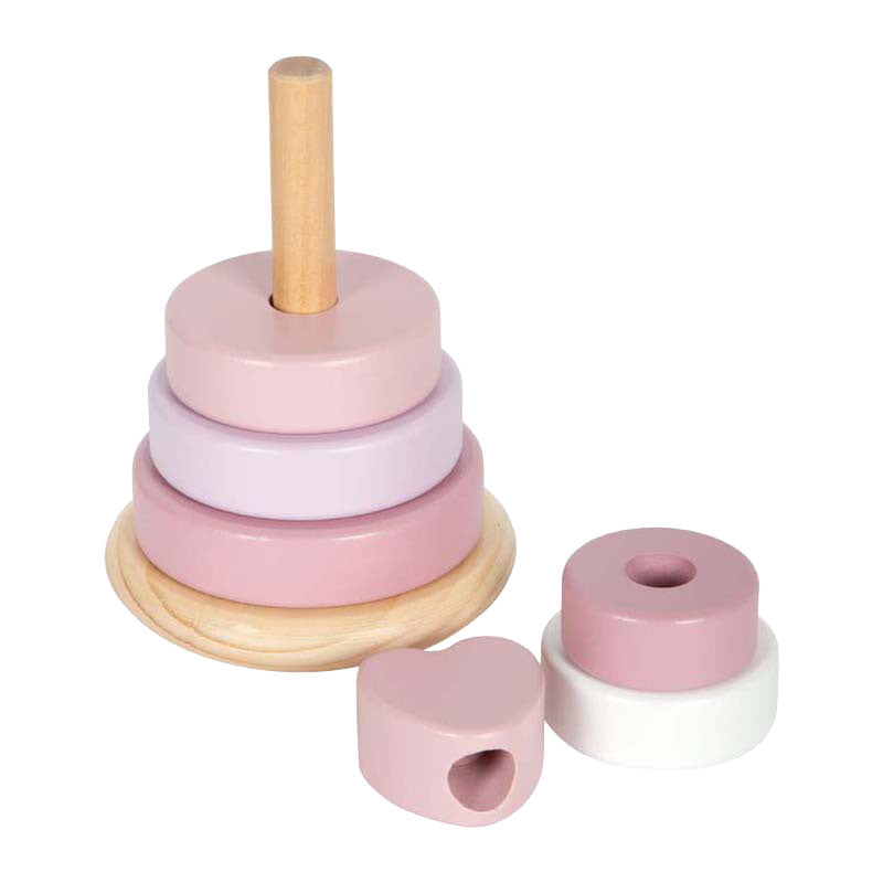 Small Foot - houten stapeltoren roze - 7dlg.