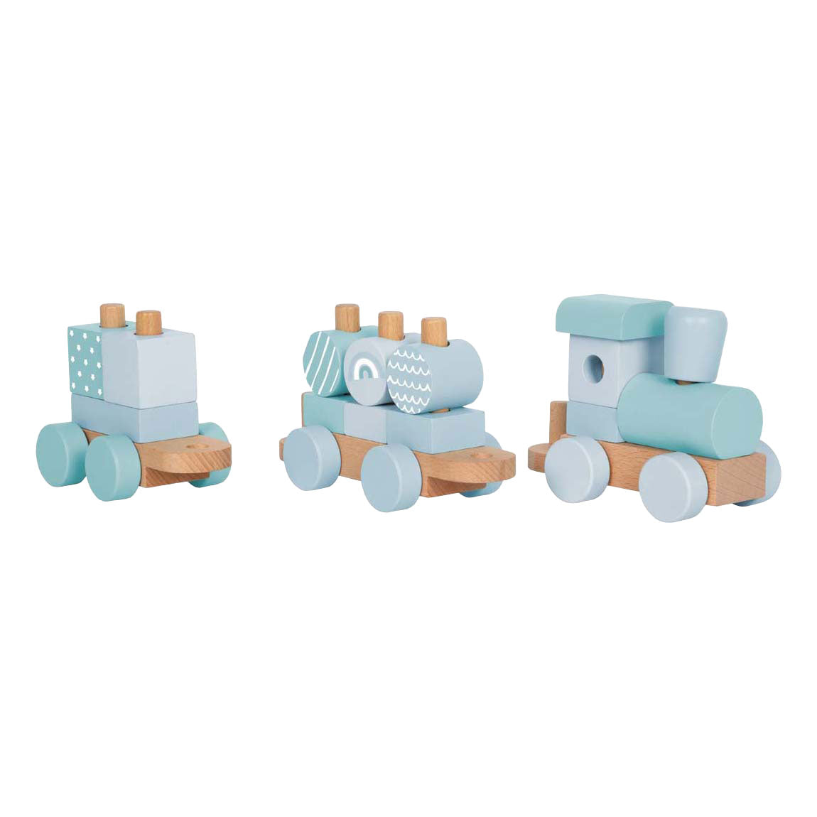 Small Foot - houten trein blauw