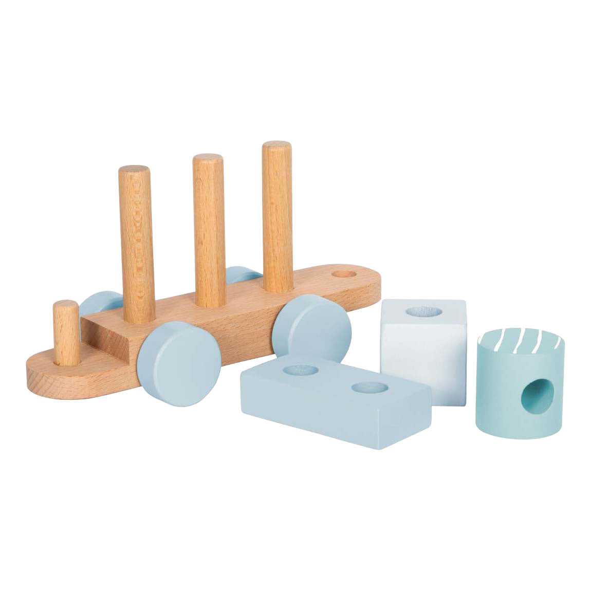 Small Foot - houten trein blauw