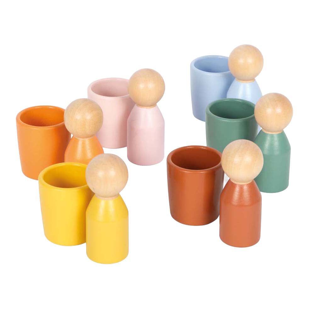 Small Foot - houten montessori sorteerbeker met figuren