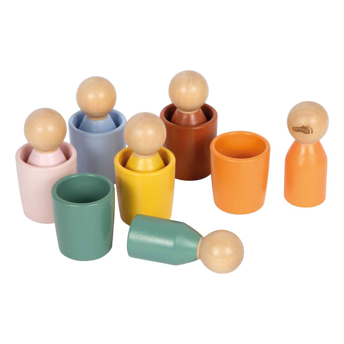 Small Foot - houten montessori sorteerbeker met figuren