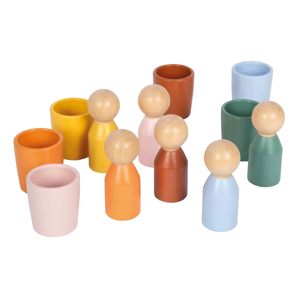 Small Foot - houten montessori sorteerbeker met figuren