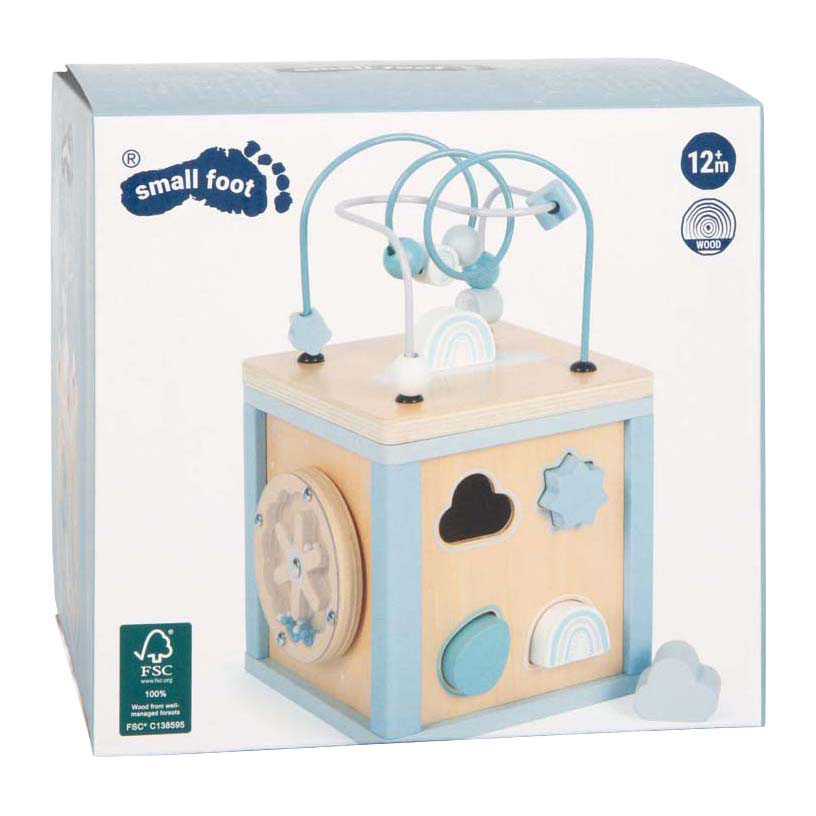 Small Foot - houten motor vaardigheden kubus blauw