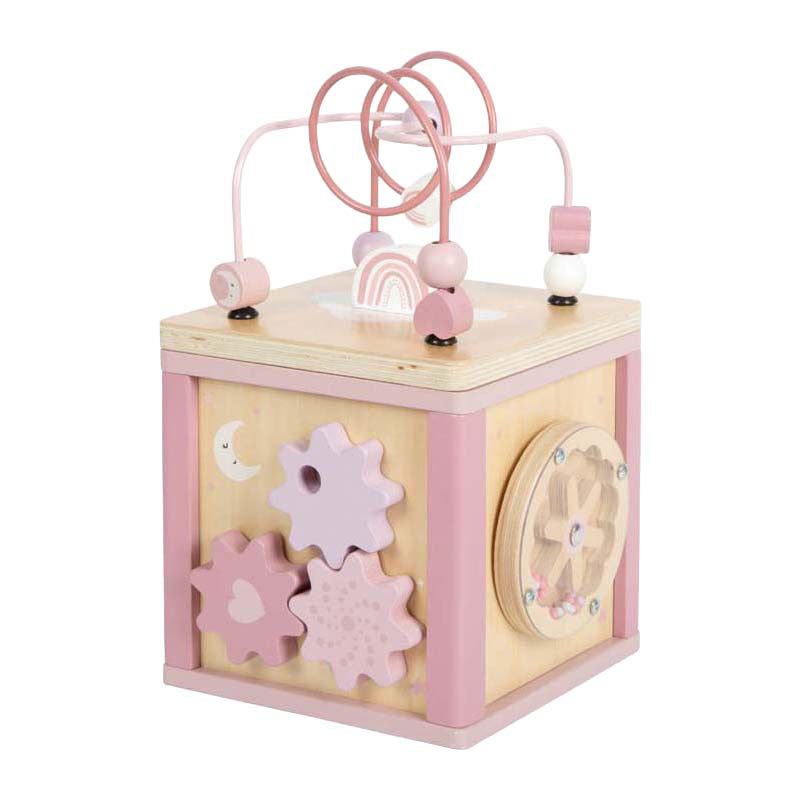 Small Foot - houten motor vaardigheden kubus roze