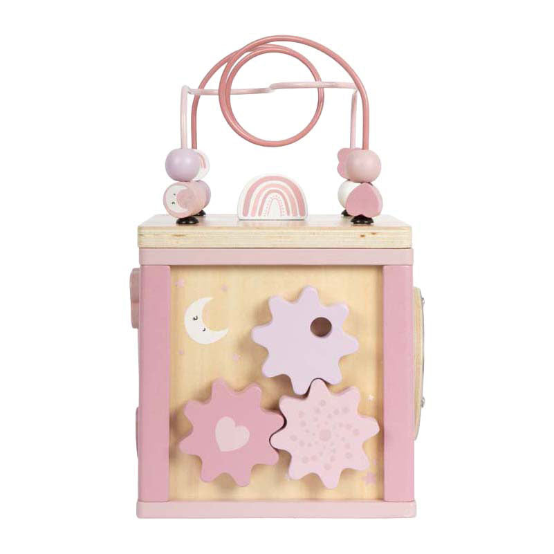 Small Foot - houten motor vaardigheden kubus roze