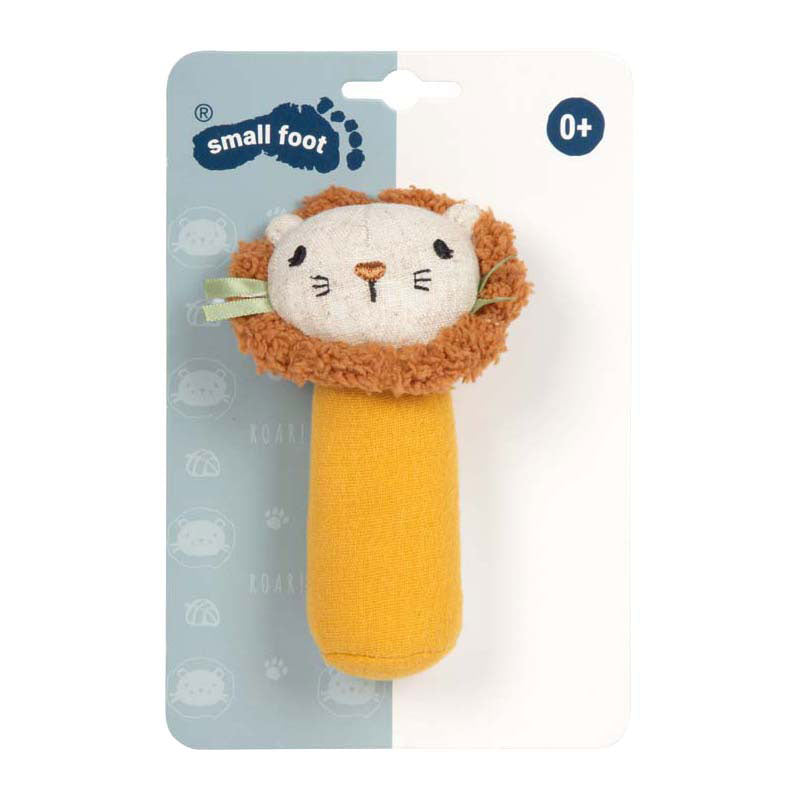 Small Foot - stoffen grijpspeelgoed met rammelaar kleine leeuw