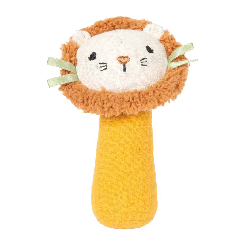 Small Foot - stoffen grijpspeelgoed met rammelaar kleine leeuw