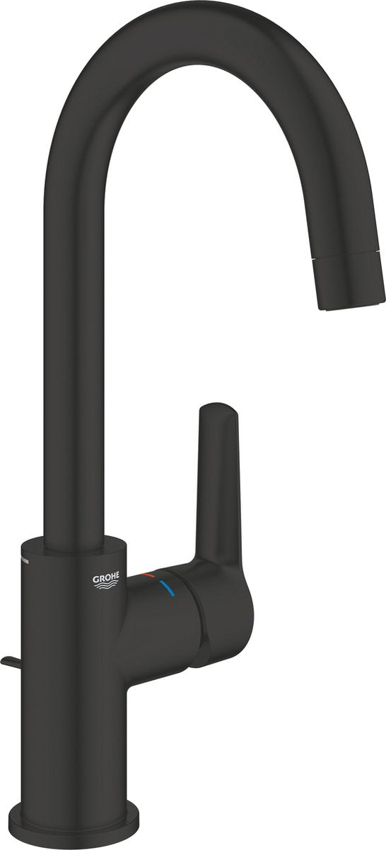 GROHE quickfix start eengreeps wastafelmengkraan waterbesparend - incl. draaibare uitloop en pop-up waste - l-size - matte black