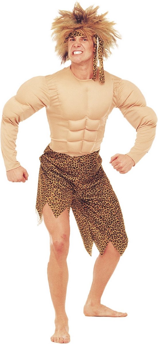 Finidi Widmann - tarzan jane kostuum - jungle man tarzan kostuum - bruin, beige - xl - carnavalskleding - verkleedkleding