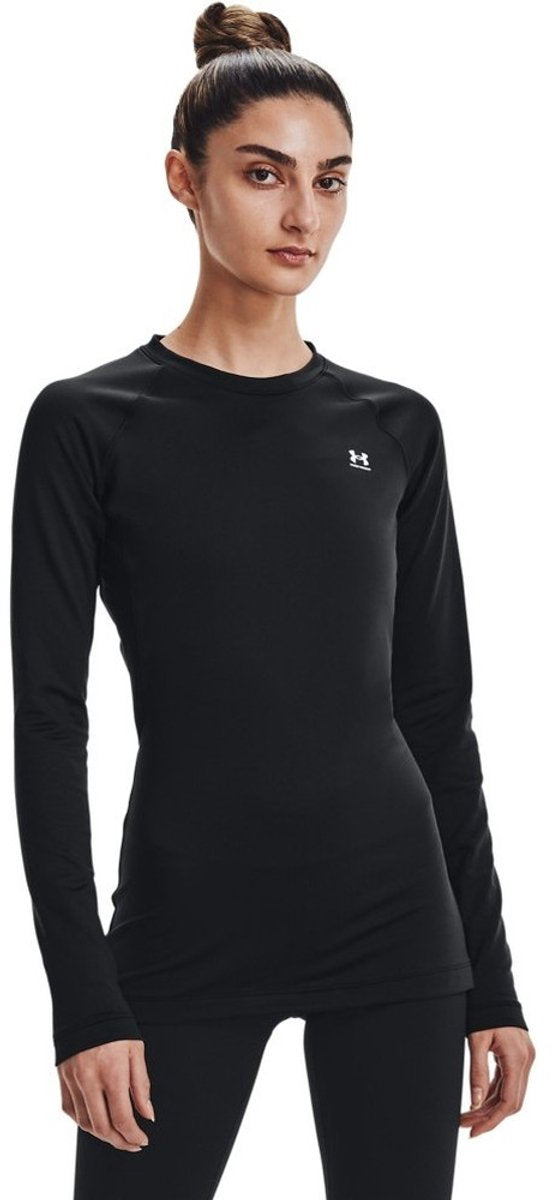 Under Armour ua cg authentics crew dames sporttrui - zwart - wit