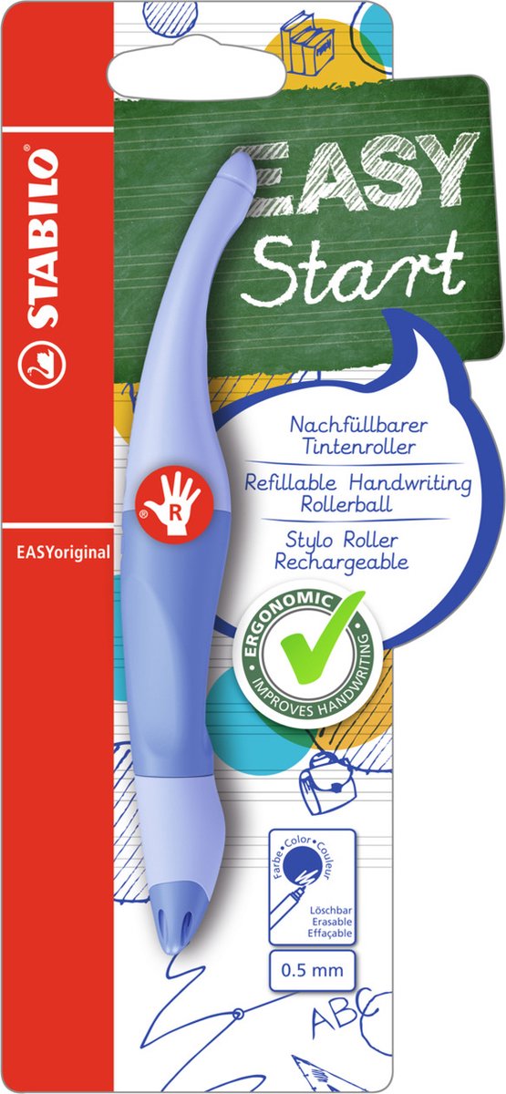 STABILO easyoriginal - ergonomische rollerball - rechtshandig - pastel luchtig blauw