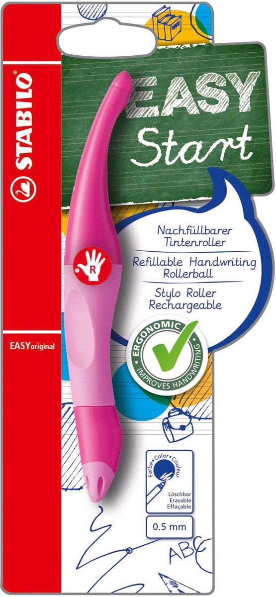 STABILO easyoriginal - ergonomische rollerball - rechtshandig - roze