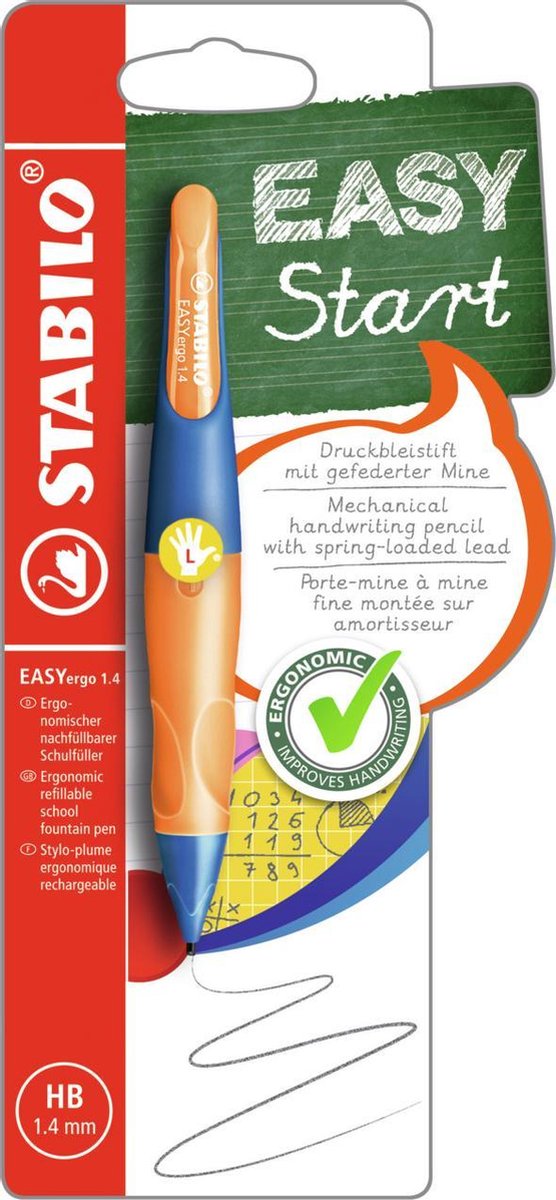 STABILO easyergo 1.4 - ergonomisch vulpotlood - linkshandig - neon oranje