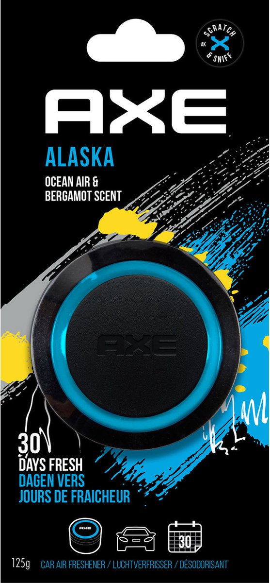 Axe luchtverfrisser gel can alaska zwart blauw