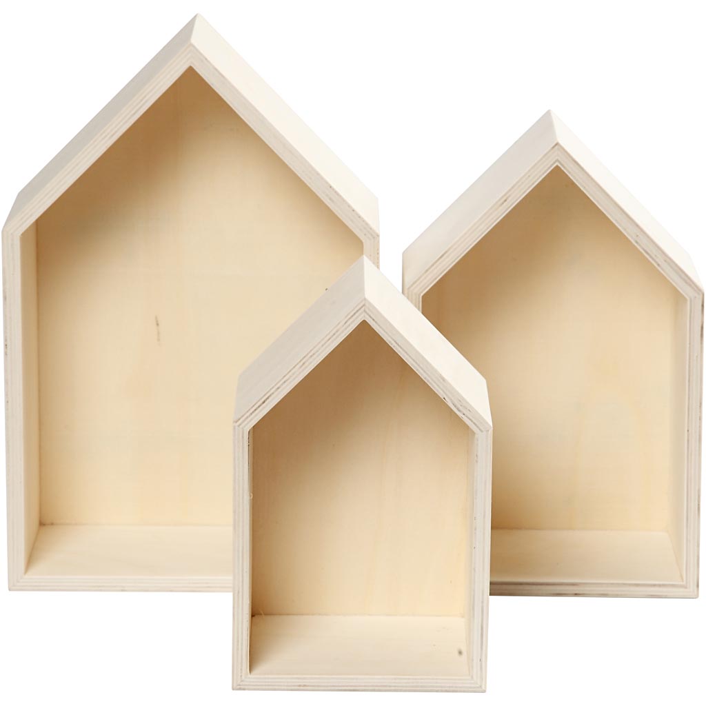 Creativ Company Https: www.cchobby.nl showdozen-huizen-h-20-3-25-3-31-cm-d-10-cm-b-13-16-2-20-cm-3-stuk-1-set