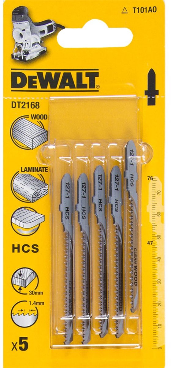 DeWalt dt2168 hcs decoupeerzaagblad clean - 1.4mm tandafstand - hout laminaat (5st)