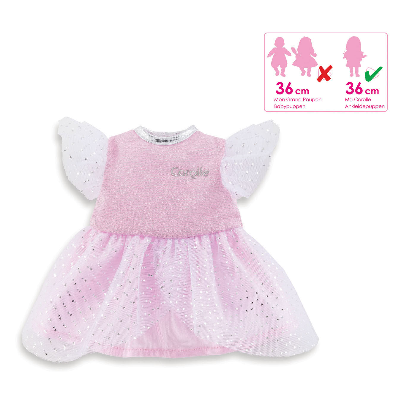 Corolle Ma - poppenjurk roze met glitters
