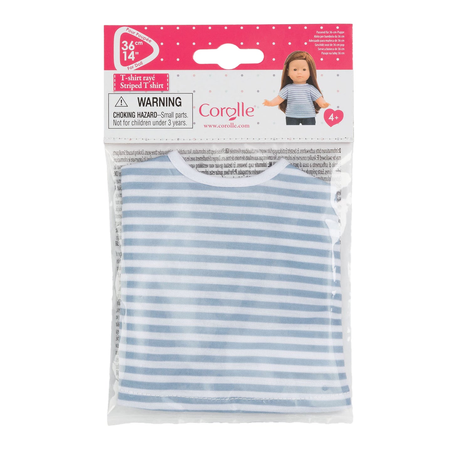 Corolle Ma gestreept t-shirt blauw, 36cm